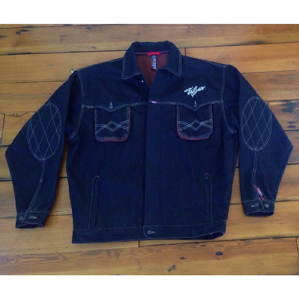 Willie Esco Dungarees Hip Hop Button Up Dark Denim Jean Jacket Mens XL 59" Chest